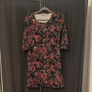 Rokoko floral, fitted dress with pockets, S
